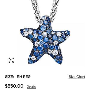 Sapphire Splash by EFFY® Multicolor Sapphire Pave Starfish Pendant Necklace in S